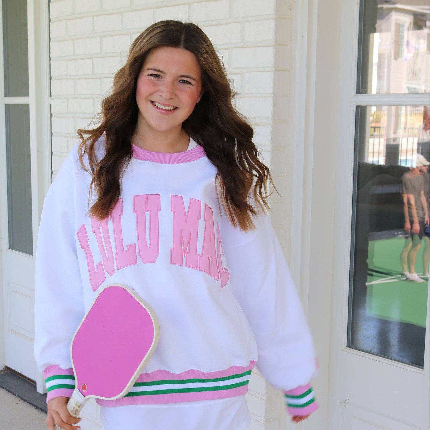 LuluMac-White/Pink Sweatshirt