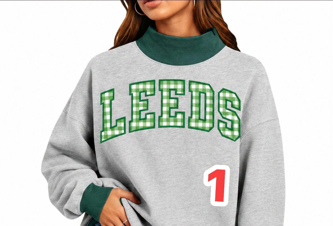 Leeds #1 mock neck sweatshirt
