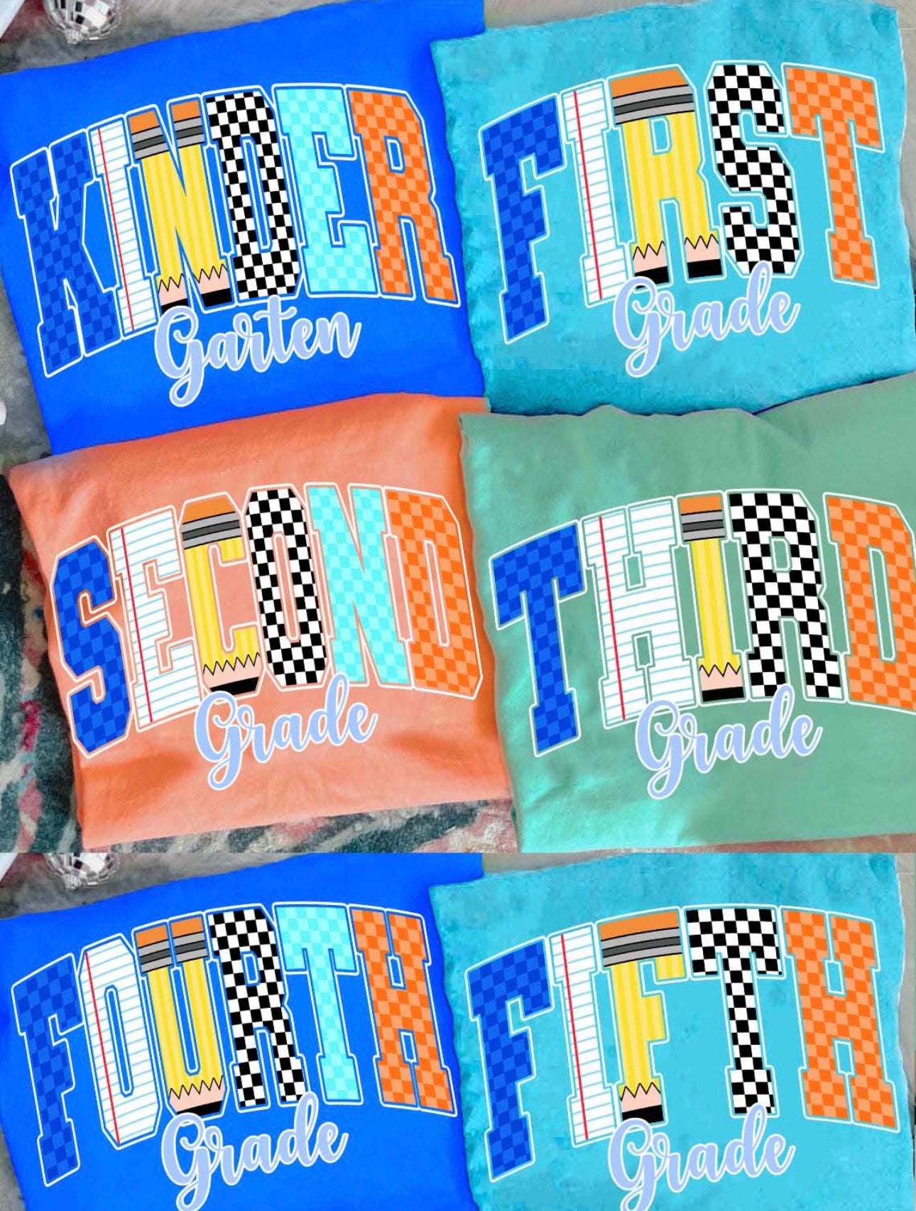 Back to school grade tees boys