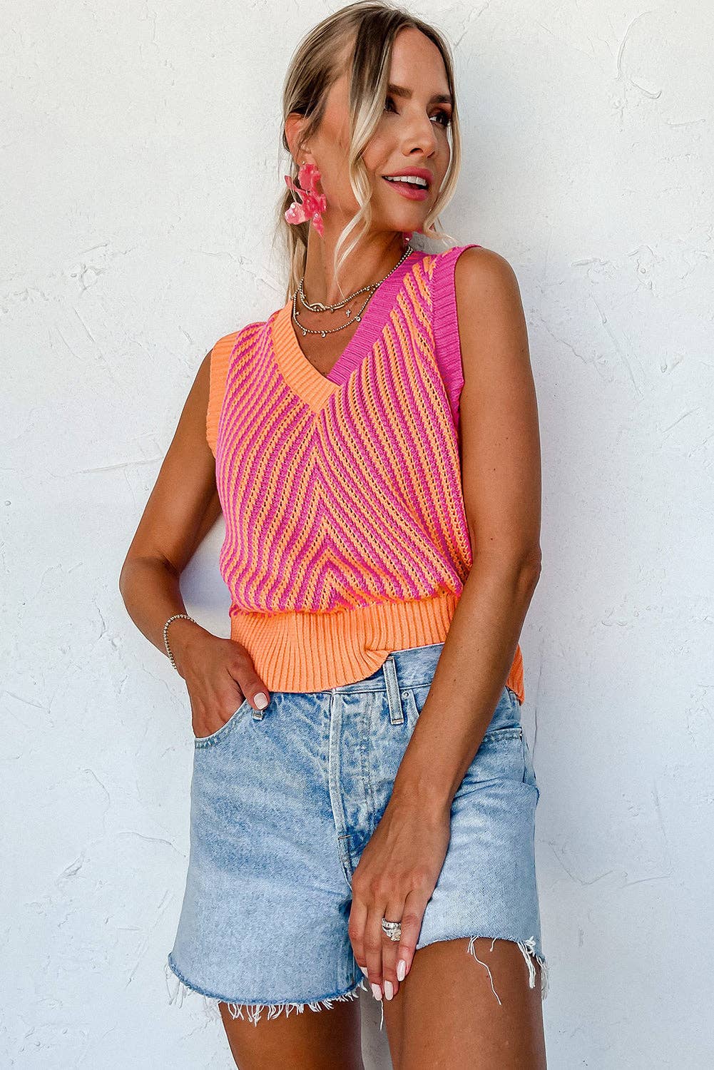 Strawberry Pink Sweater Vest
