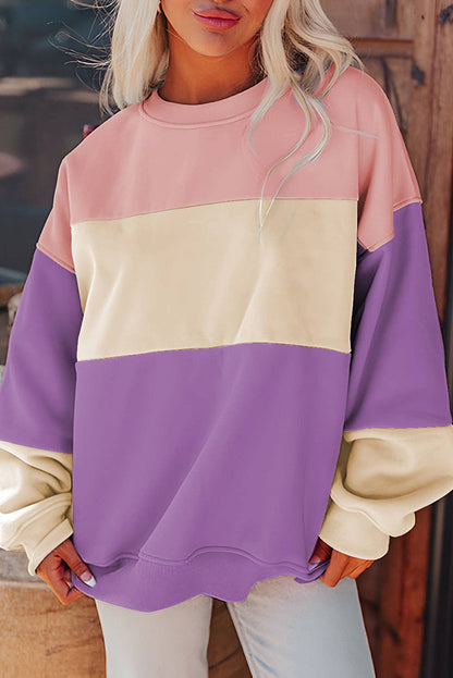 Colorblock Patchwork Drop Sweatshirt