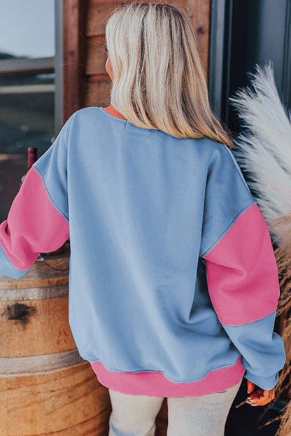 Colorblock Patchwork Drop Sweatshirt