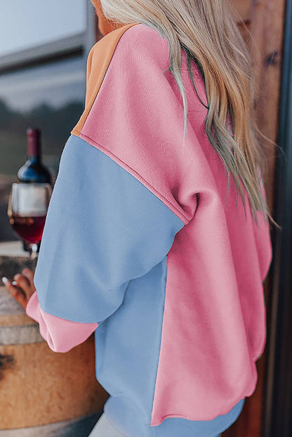 Colorblock Patchwork Drop Sweatshirt