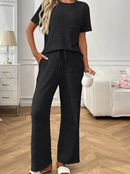 Ribbed Knit Short Sleeve