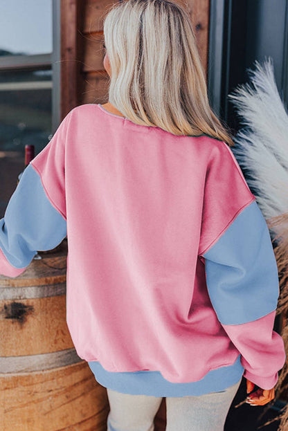 Colorblock Patchwork Drop Sweatshirt