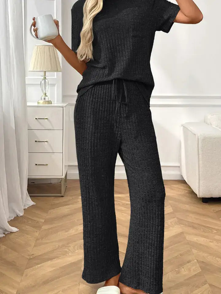 Ribbed Knit Short Sleeve
