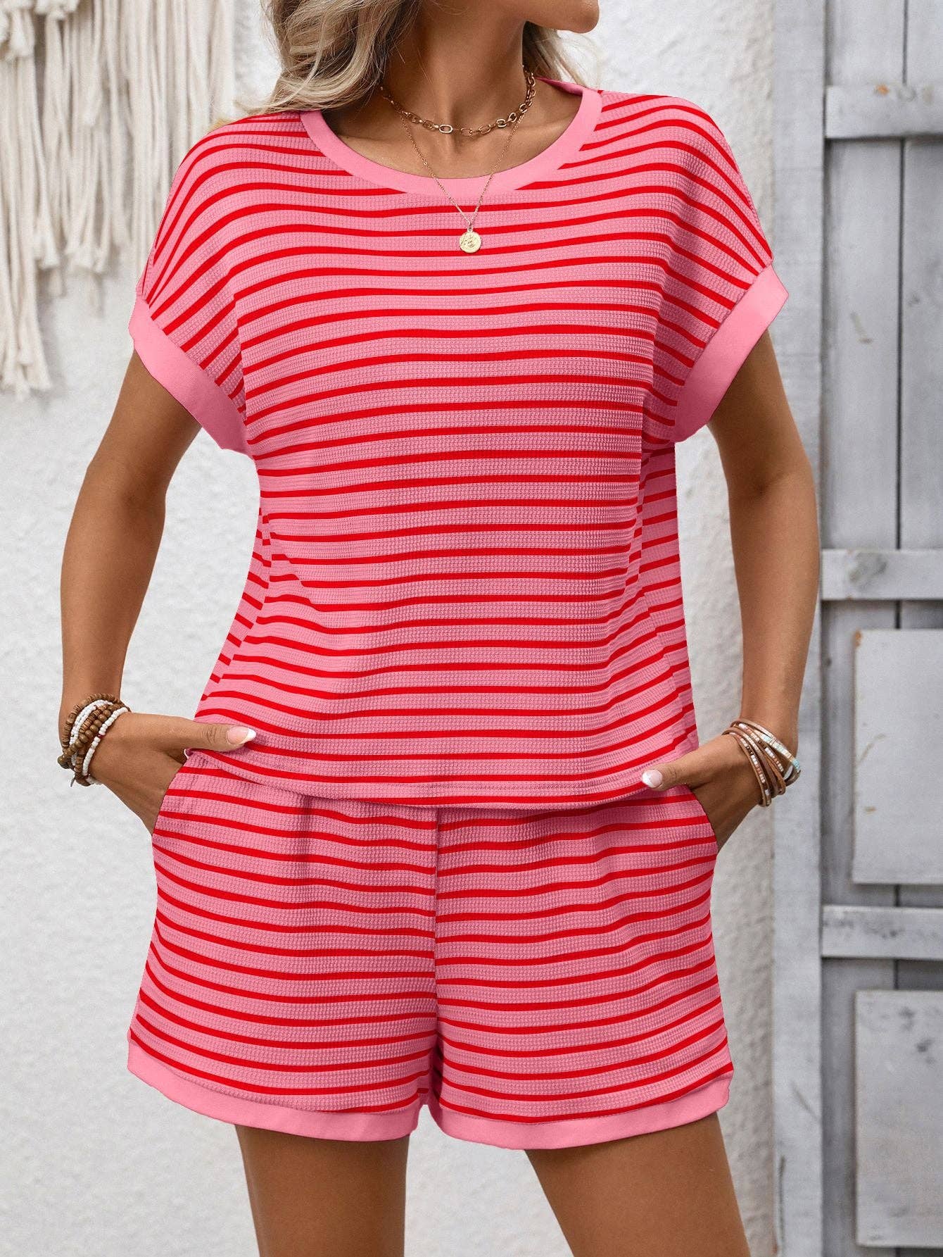 Striped Short Sleeve Top
