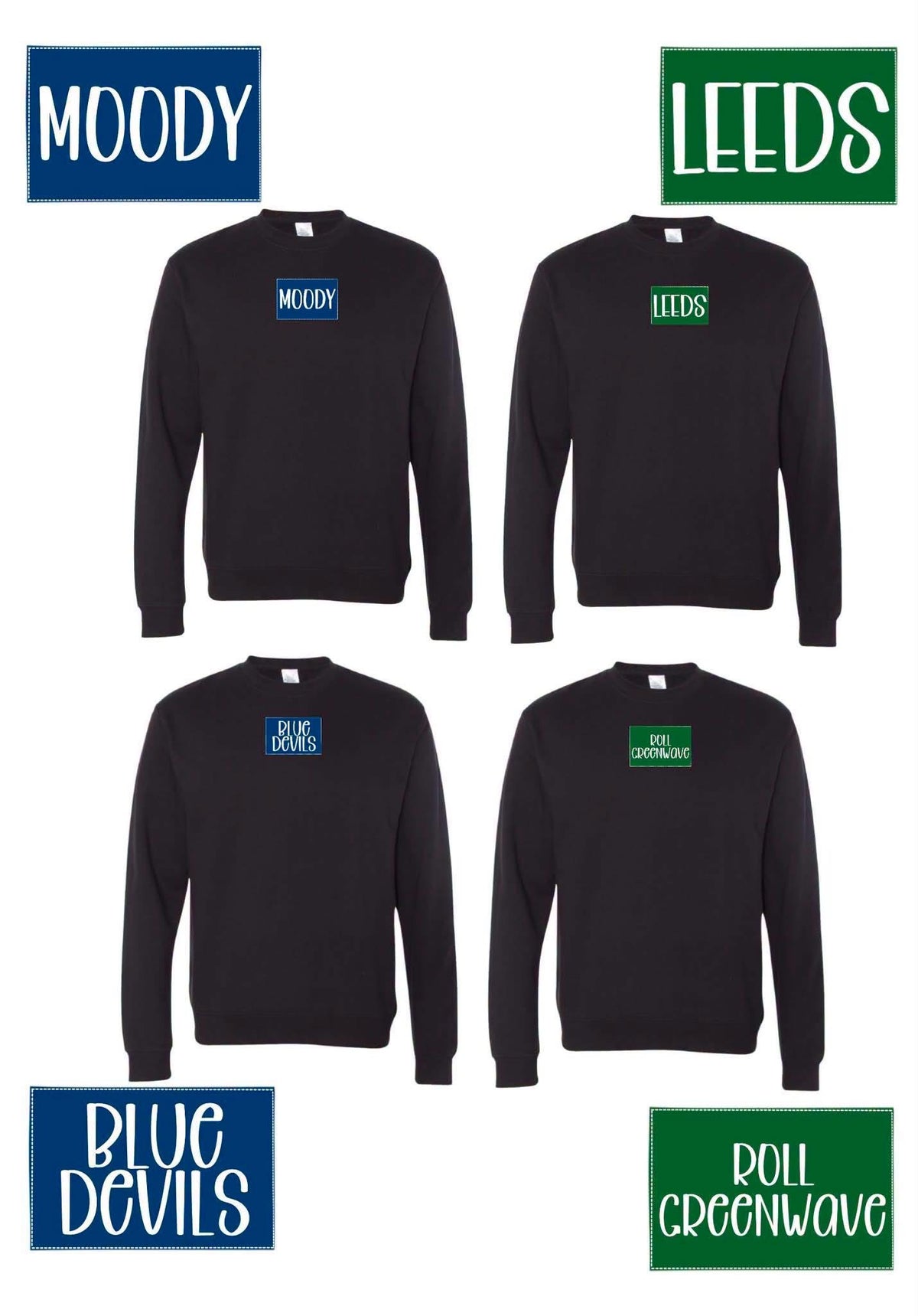 Tag sweatshirts