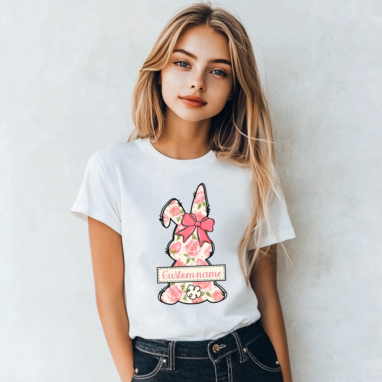 Easter bunny custom name tshirt