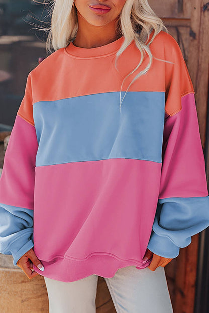 Colorblock Patchwork Drop Sweatshirt