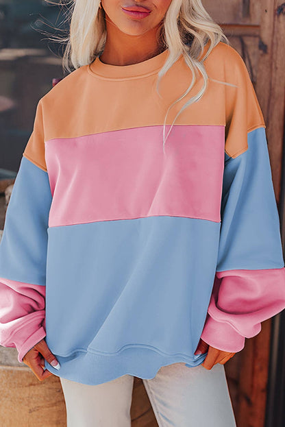 Colorblock Patchwork Drop Sweatshirt